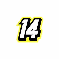 Racing number 14 logo design inspiration