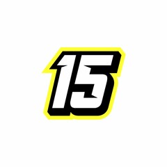 Racing number 15 logo design inspiration