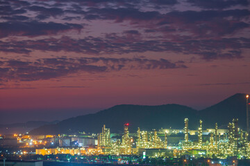 Obraz premium Oil​ refinery​ and​ plant of petrochemistry industry in oil​ and​ gas​ ​industry