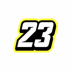 Racing number 23 logo design inspiration