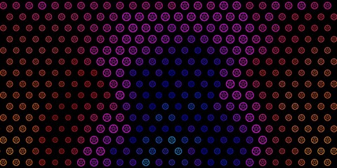 Dark Blue, Yellow vector template with esoteric signs.