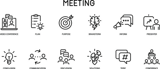 Simple Set of Business meeting icons 