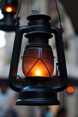 The Kerosene Lamp with the Fire Light Inside