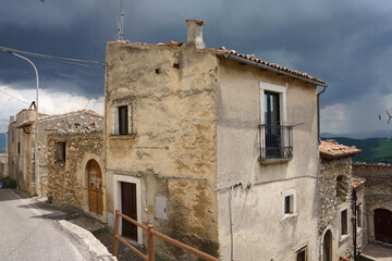 Castelvecchio Calvisio, medieval village in the Gran Sasso Natural Park, Abruzzi