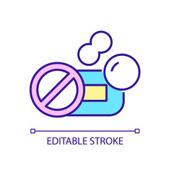 Decline of generic bar soap RGB color icon. Useless cosmetic product for face wash. Skincare routine. Isolated vector illustration. Simple filled line drawing. Editable stroke. Arial font used