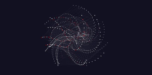 Prime numbers in 3D, math illustration
