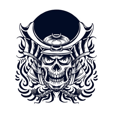 Skull Samurai Vector Illustration