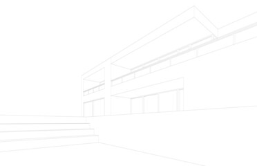 architectural sketch of a house