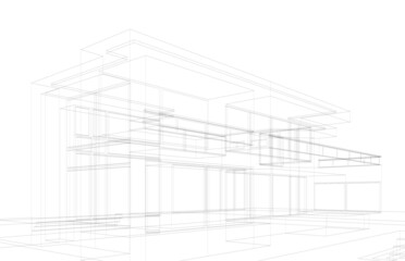 architectural sketch of a house