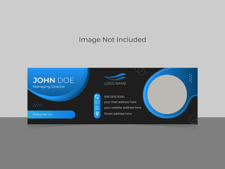 Modern email signature design template useing for social media,facebook,instagram cover banner profile photo gmail e-signature