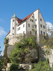 Außenansicht der Burg Hohnstein in Hohnstein, Sachsen, Dresden