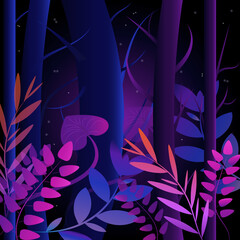  fabulous forest in purple and pink tones
