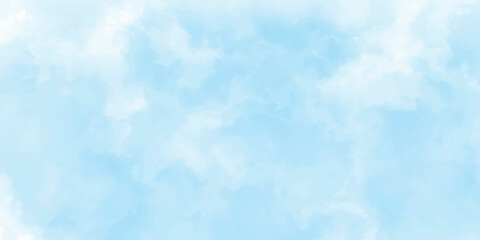 abstract watercolour painting blue sky overcast above the cloud in panorama view beautiful cloudscape for background
