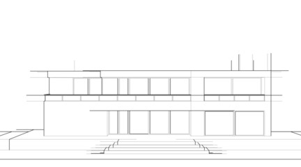 architectural sketch of a house