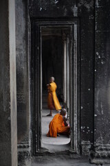 Buddhist monks in temple