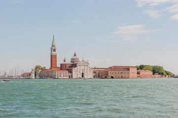 Fototapeta na wymiar Venedig, San Giorgio Maggiore, Insel, Lagune, Kirche, Abtei, Altstadt, San Marco, Canale, Sommer, Italien
