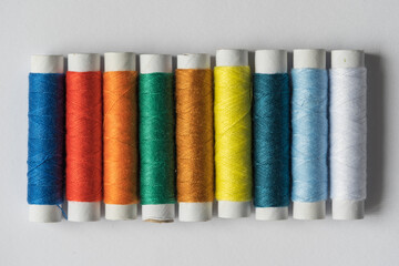 Colored thread, sewing, fabric