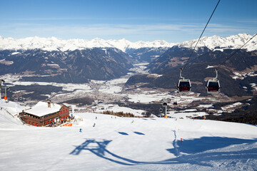 Dolomites, Italy. Kronplatz (Plan de Corones), Puster Valley, Mountain ski. - 480371869