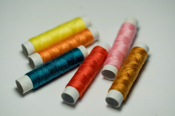 Colored thread, sewing, fabric