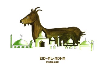 Beautiful greeting card for muslim holiday Eid al-Adha background
