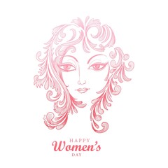 Beautiful decorative floral womens face card backgroud