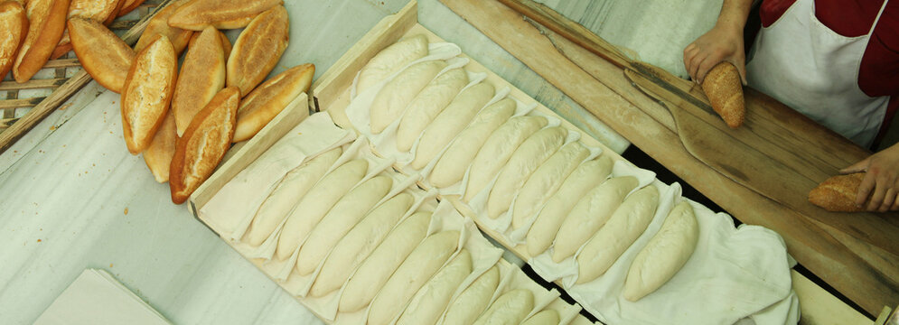 Fresh breads in the oven