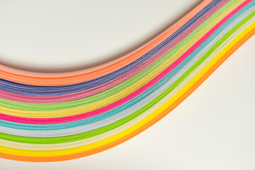 Colored paper strips, background textures, rainbow paper