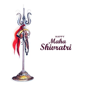 Trishul illustration for maha shivratri celebration card background