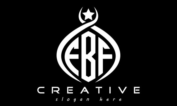 FBF three letters monogram curved oval initial logo design, geometric minimalist modern business shape creative logo, vector template