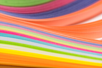 Colored paper strips, background textures, rainbow paper