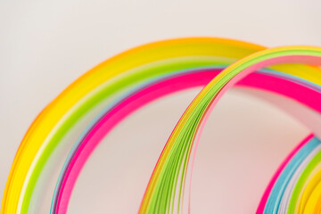 Fototapeta premium Colored paper strips, background textures, rainbow paper