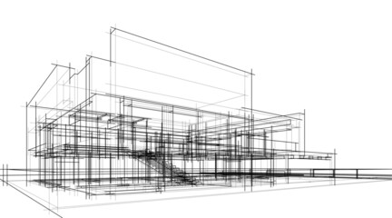 Modern architecture sketch vector illustration
