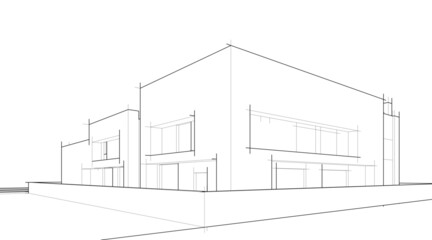 Modern architecture sketch vector illustration