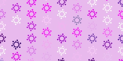 Light Pink vector background with covid-19 symbols.