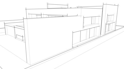 Modern architecture sketch vector illustration