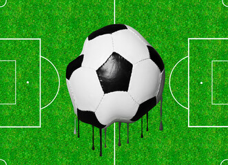 football or soccer ball melting