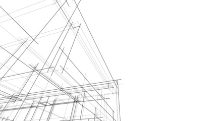 Modern architecture sketch vector illustration
