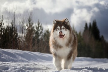 siberian husky in winter