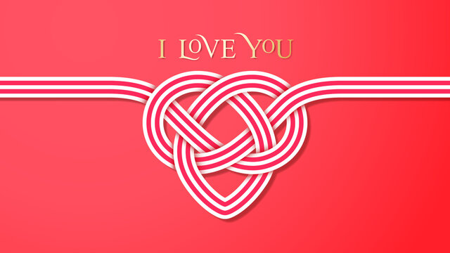 Celtic love knot on the red background