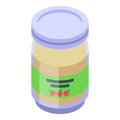 Baby apple puree icon isometric vector. Fruit food