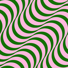 Optical Diagonal Wavy Stripes Seamless Vector Pattern Stylish Trendy Colors Monochrome