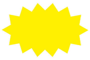 ギザギザで囲まれた黄色の図形。注目を集められるイラスト。