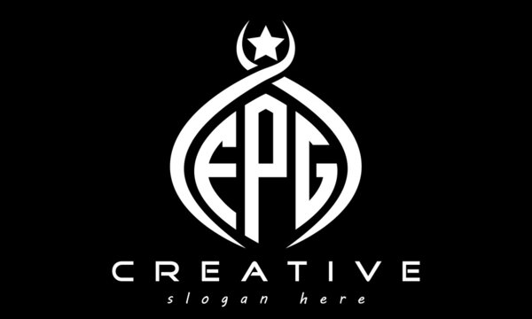 FPG three letters monogram curved oval initial logo design, geometric minimalist modern business shape creative logo, vector template	