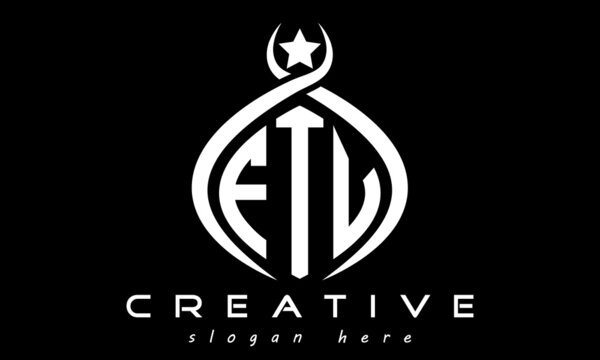 FTV three letters monogram curved oval initial logo design, geometric minimalist modern business shape creative logo, vector template	