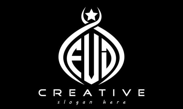 FVD three letters monogram curved oval initial logo design, geometric minimalist modern business shape creative logo, vector template	