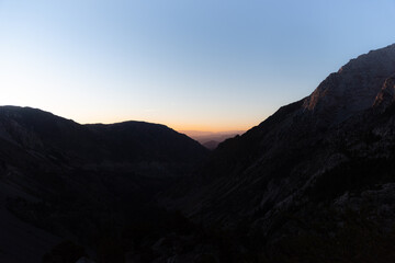 Beautiful Sunrise in the Mountains Just Outside of Yosemite National Park in California