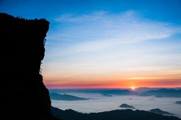 sunset in the mountains
