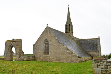 Fototapeta na wymiar Pouldreuzic, France - may 16 2021 : Penhors chapel