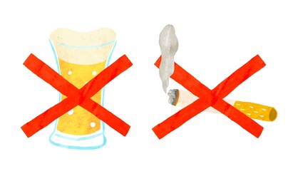 禁酒と禁煙のイラスト