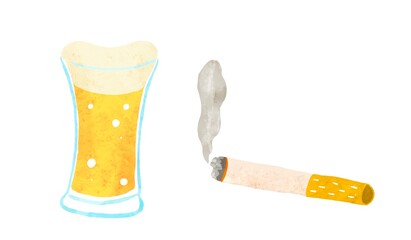 お酒とタバコのイラスト
